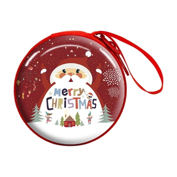 Christmas Themed Childrens Tin Money Holder Cartoon Character Designs Safe Pocket Storage For Coin School Supplies Gift