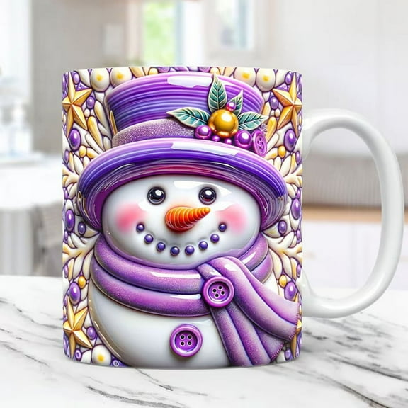 Christmas Themed Coffee Mugs Cup for Hot Chocolate Visual Effect Pattern Ceramic Water Festival Mug