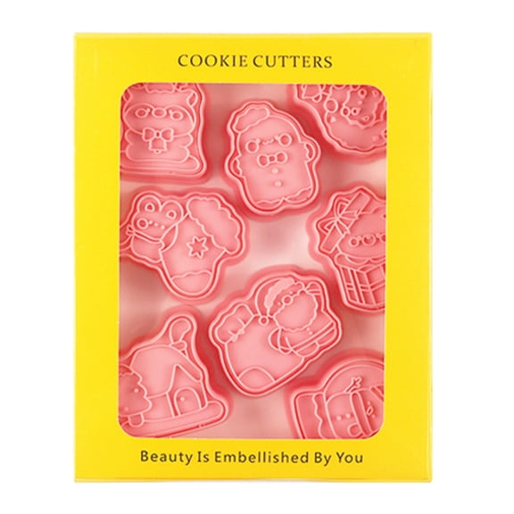 Christmas Themed Cookie Set Creative Christmas Baking with 8 Different Shape for Cookie and Fondant