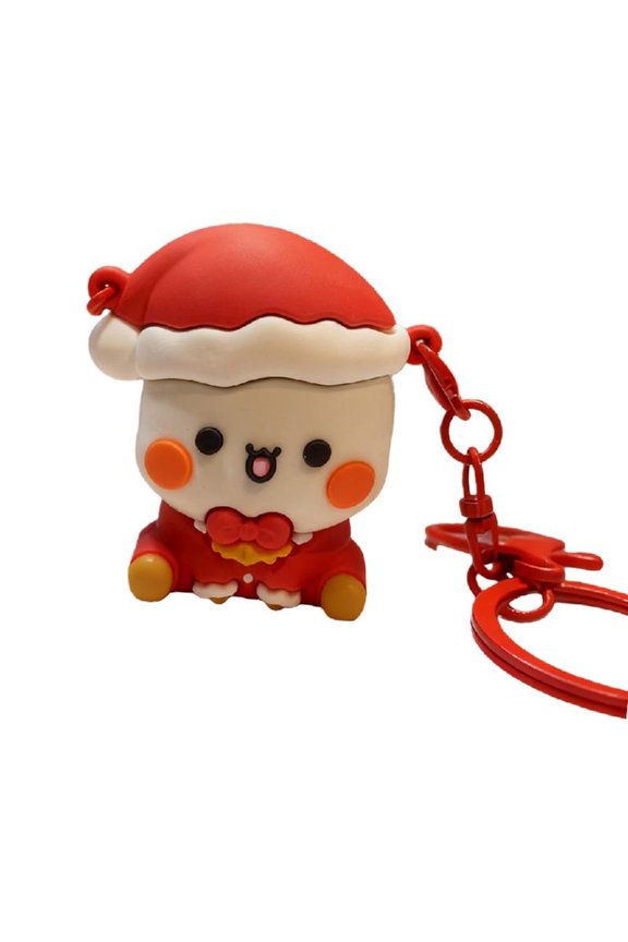 Christmas Themed Doll Keychain Festive Santa Keyring Strong PVC Decorative Accessory Holiday For Car