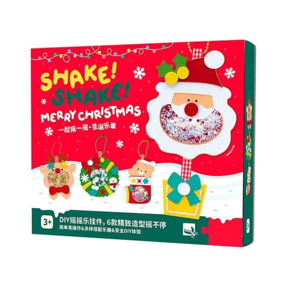 Christmas Themed Felted Wool DIY Decoration Kit – Holiday Shaker Pendant Craft Set with Sequins, Handmade Hanging Ornament Material Pack for Kids and Parents, 15ml Gift Set