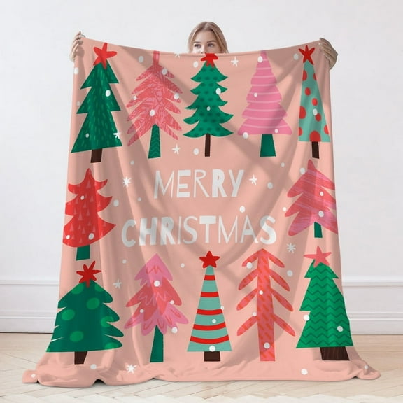 Christmas Themed Flannel Blanket, Christmas Tree Blanket, Machine Washable Soft Warm Blanket, Office Living Room Sofa Air Conditioner Blanket, Christmas Gift