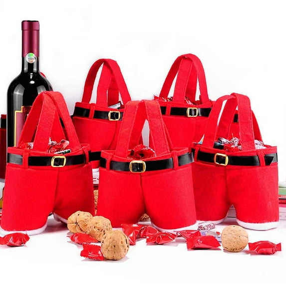 Christmas Themed Gift Bag - Santa Pants Shaped Candy Storage Bag, Festive Party Gift Pouch, Wedding Candy Bag (1 PC)