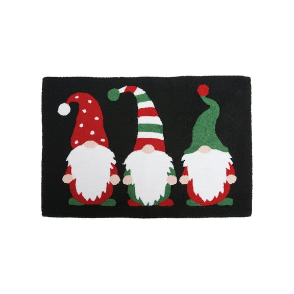 Christmas Themed Gnome Triplets Indoor Accent Rug 2 x 3 ft.