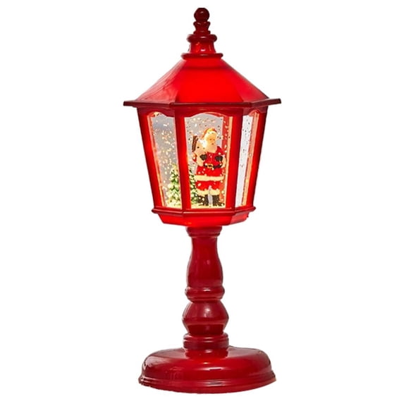 Christmas Themed Light Post, Glittering Lighted Lantern, Musical Snowy Christmas Street Lamp ChristmasLighted, ChristmasLighted Table Decorations