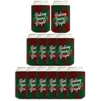 Christmas Themed Party Decorations Baking Spirits Bright 12-Pack Can Coolers Coolies