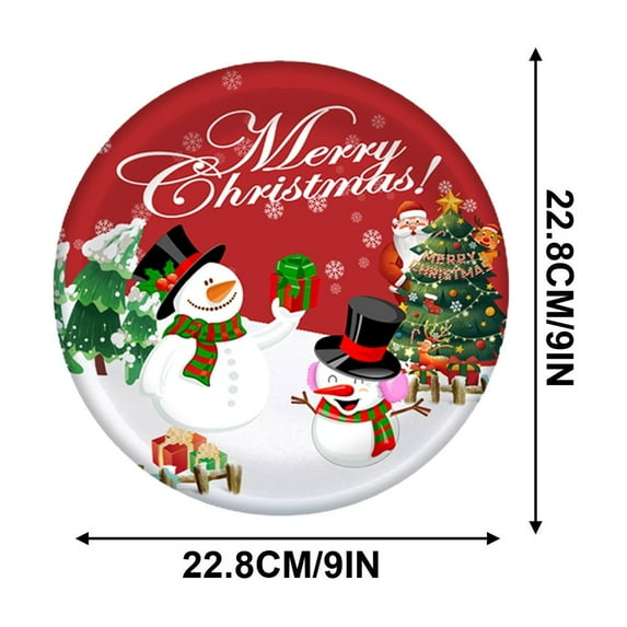 Christmas Themed Party Tableware Set, Snowman Paper Plates Cups Cutlery, Disposable Holiday Dinnerware, for Gathering, Feast, 24-Piece
