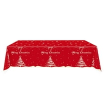 Christmas Themed Plastic Tablecloth with Christmas Tree Patterns Holiday Party Table Cover for Festive Decorations and Catering Events Large Size Protection