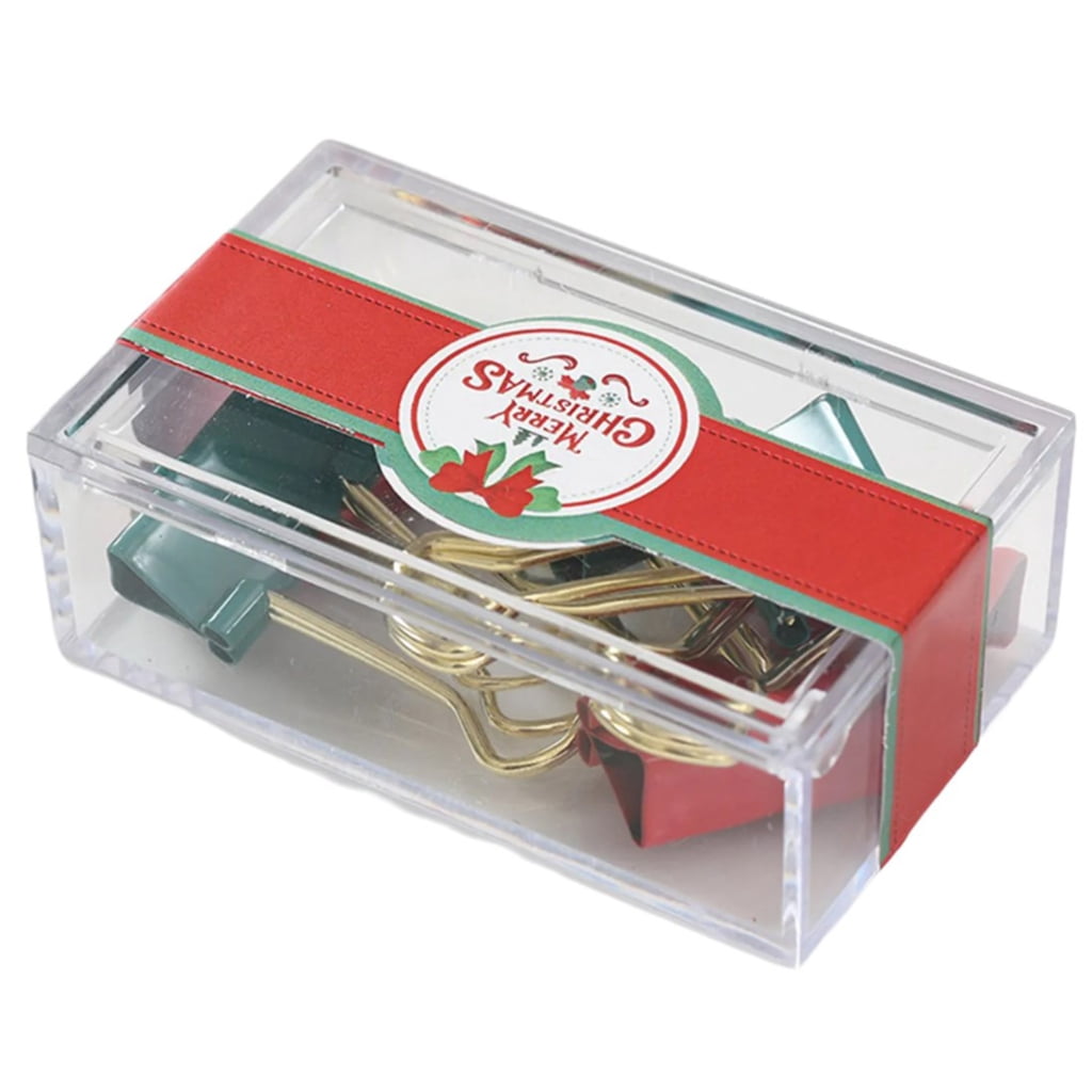 Christmas Themed Push Pins Thumb Tacks Paper Clips Metal Paper Binder ...