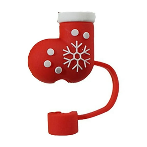 Christmas Straw Cover Caps for 30&40 Oz Tumblers - Adorable Silicone Straw Toppers in Festive Designs Reusable and Practical for 04 Inch