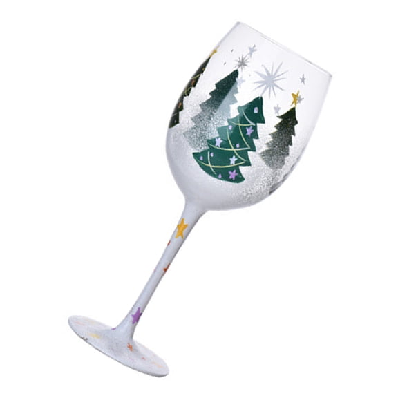 Christmas Themed Stemwares Wine Glass Elegant High Stemmed Beverage Drinking Cup Decorative Drinkware for Party Use