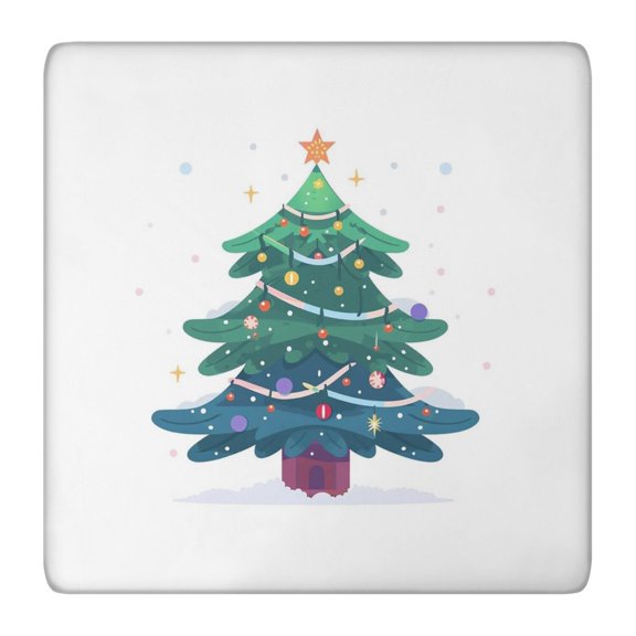 Christmas Themed Tablecloth with Professional Elastic Border, 36x36 Square Size, Advanced Fabric Technology Prevents Wrinkling