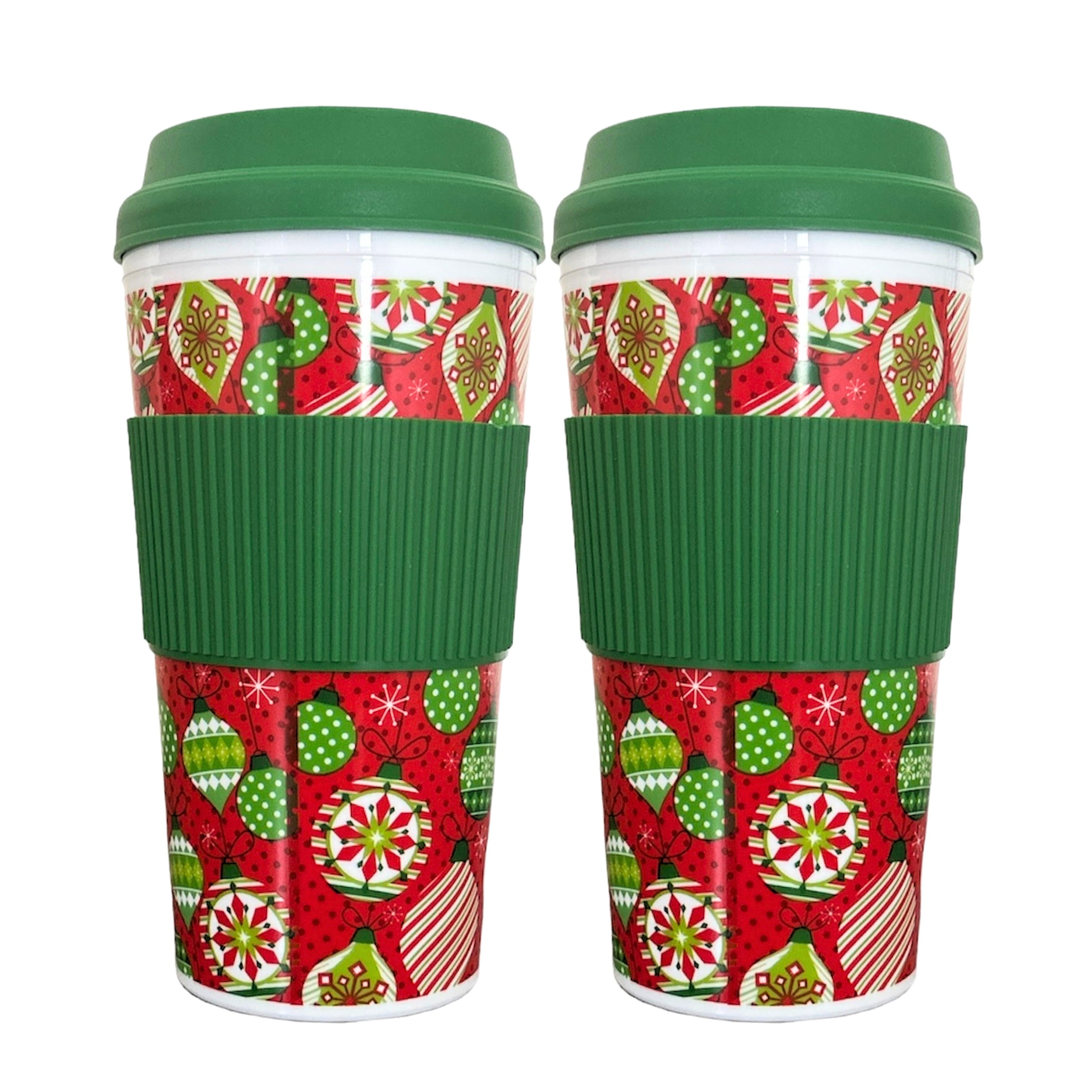 Christmas Themed Tumblers with Lids Durable Plastic for Home Kitchen  Holiday Women Men Cold Coffee Water Bottle Drinking Cup Party Favors Travel  Mug Drinkware Gift Supplies Set of 2 - Styles may