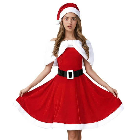 Christmas Themed Women Dress for Holiday Parties Stage Performances and Festive Events