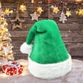 thumbnail image 1 of Christmas Thickened Hat, Soft Fluffy Santa Hat, Kids Adults Xmas Party Costume, Holiday Winter Hat, Christmas Decoration Accessory, Festive Santa Hat for Celebration Christmas Decorations, 1 of 5