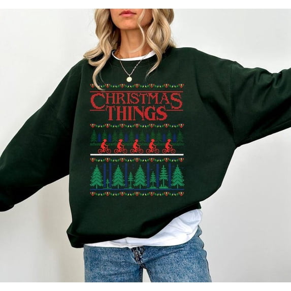 Christmas Things Vintage Cozy Crewneck Sweatshirt, TV Series Retro Shirt Unisex All Size, Xmas Gifts, Friends Gift