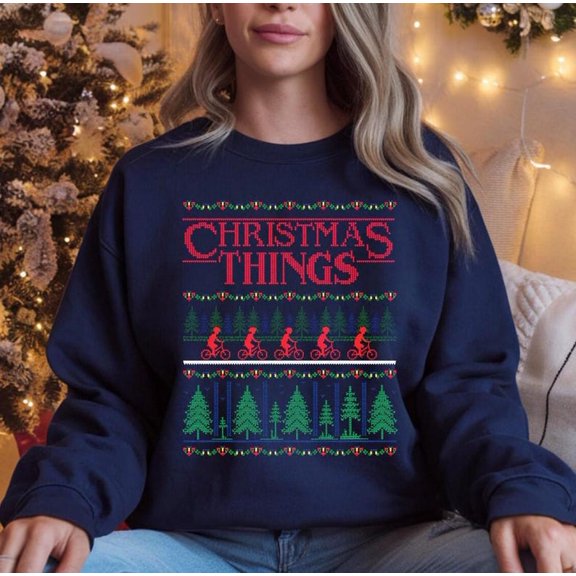 Christmas Things Vintage Cozy Crewneck Sweatshirt, TV Series Retro Shirt Unisex All Size, Xmas Gifts, Friends Gift