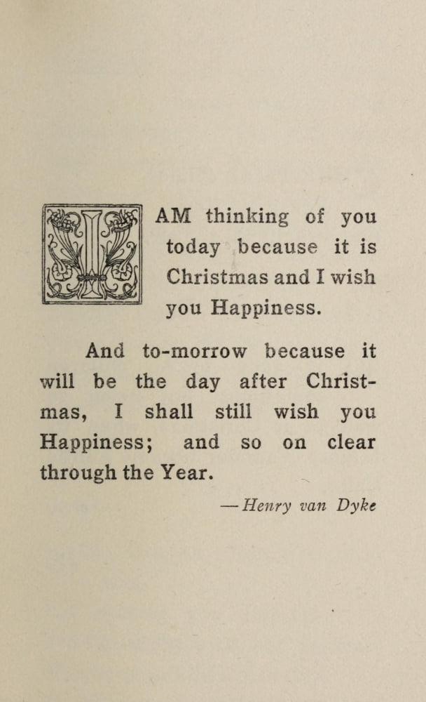 Christmas Thoughts 1914 Am thinking of you today Canvas Art - Henry Van Dyke (18 x 24)