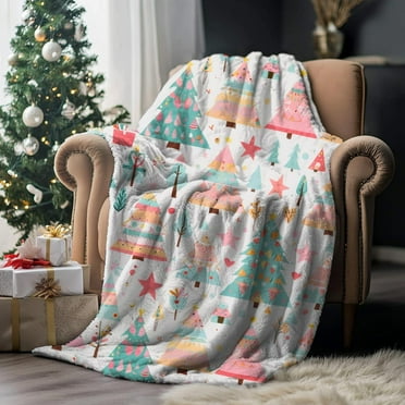 Christmas Throw Blanket, 40" x 60" Fuzzy Fluffy Soft Sherpa Cozy Blanket, Fleece Flannel Plush Microfiber Blanket for Couch Bed Sofa (Christmas Tree)