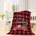 thumbnail image 1 of Christmas Throw Blanket 60" x 80", Lightweight Super Soft Bed Blanket for Bedroom Living Rooms, Cozy Fleece Comfy Microfiber Throw Blankets for Couch Sofa, Truck Tree Snowflake Red Blank Lattice, 1 of 6