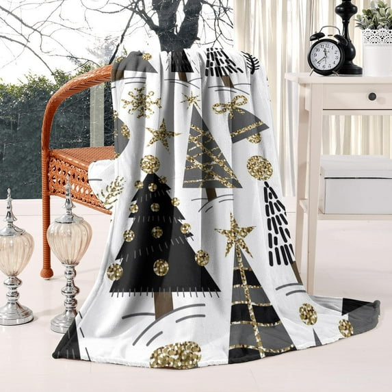 Christmas Throw Blanket 60x80, Flannel Plush, Soft Warm Lightweight Winter Blanket for Couch, Bed, Cabin, Holiday Decor Gift.