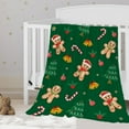 thumbnail image 1 of Christmas Throw Blanket Baby Small Green Gingerbread Man Blanket for Toddler Swaddle Pet Crib Soft Lightweight Fuzzy Plush Fleece Blankets and Throws Xmas Winter Holiday Blanket 30x40, 1 of 6