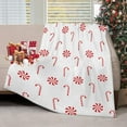 thumbnail image 1 of Christmas Throw Blanket Candy Cane Flannel Throw Blanket Super Soft Warm Bed Blanket Christmas Holiday Decor for Living Room Bedroom Sofa Couch 50x60 Inch, 1 of 6