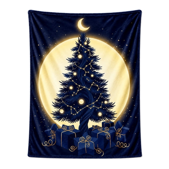 Christmas Throw Blanket Flannel Festive Christmas Tree Holiday Design All Season Throw Soft Warm Plush Home Decor for Couch and Bed 50x40