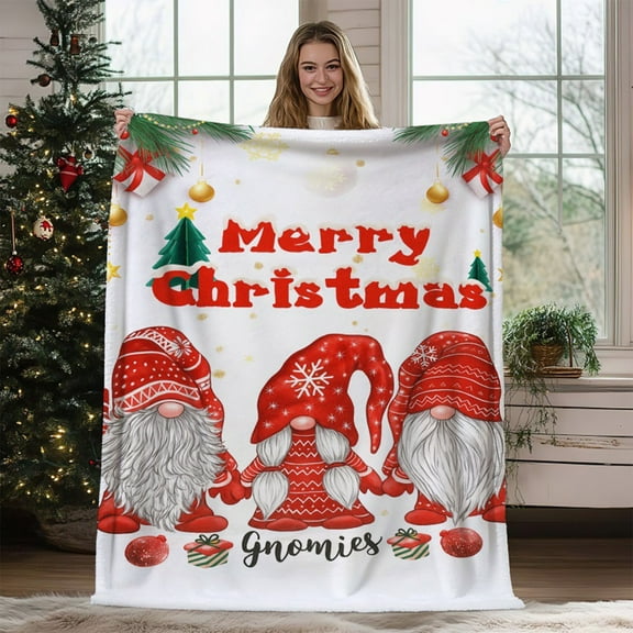 Christmas Throw Blanket Flannel Fleece Blanket Super Soft Plush Warm Bed Blanket Sofa Couch Decoration Winter Blanket Home Decor Blanket All Season Comfort Throw