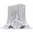 thumbnail image 1 of Christmas Throw Blanket Gnome Gray Snowflake Blanket Soft Warm Cozy Flannel Fleece Blanket Snow Christmas Blankets for Home Sofa Chair Beds Christmas Decoration 50" x 60", 1 of 6