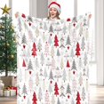 thumbnail image 1 of Christmas Throw Blanket Gray Red Xmas Tree Fuzzy Blanket Decorative Soft Cozy Flannel Blanket for Christmas Holiday Home Bed Sofa Couch Chair, 50 x 60 Inch, 1 of 6