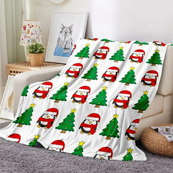 Christmas Throw Blanket Kids Small Red Christmas Blanket Xmas Winter Blanket for Child Bed Soft Let It Snow Fuzzy Plush Fleece Blanket and Throws 28.35x39.38