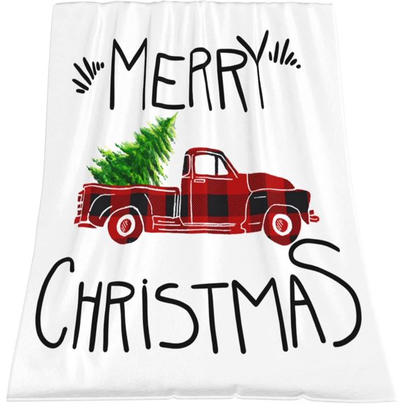 Christmas Throw Blanket, Lightweight Truck Blanket ,Holiday Theme Home Decor Warm and Cozy Throws for Winter Bedding, Couch Gift 40x50in