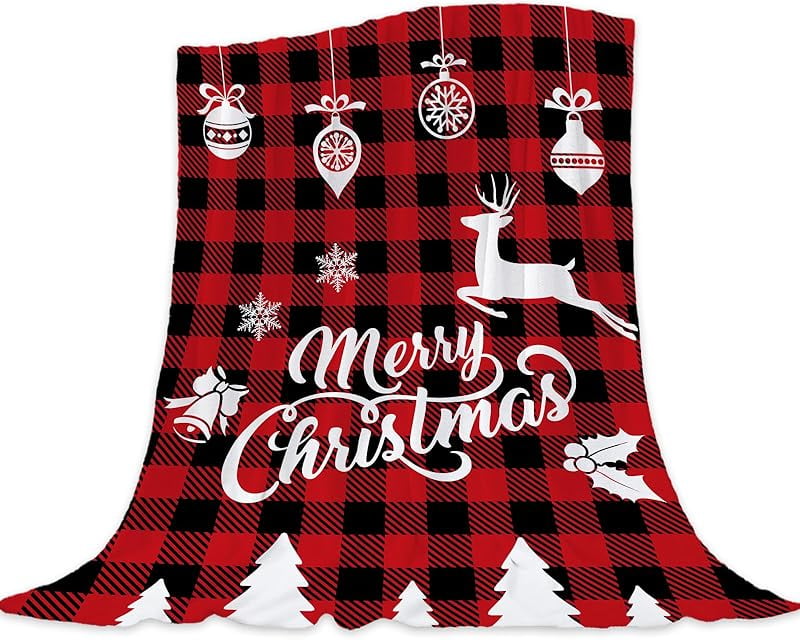 Christmas Throw Blanket Queen Size Red Christmas Snowman Blanket Xmas