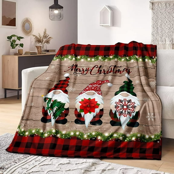 Christmas Throw Blanket,Scandinavian Christmas Santa Gnomes Blanket for Girls Boys Super Soft Cozy Xmas New Year Holiday Blanket for Couch Sofa Bed Gift Blanket(Blanket Xmas30039-60 x 50")