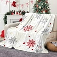 thumbnail image 1 of Christmas Throw Blanket Snowflake Couch Blanket Super Soft Flannel Throw Blanket Winter Plush Fuzzy Warm Bed Blanket Christmas Holiday Decor for Couch Bed 50"X60", 1 of 6
