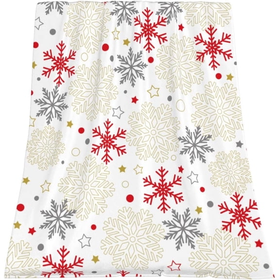 Christmas Throw Blanket Snowflake Blanket Luxury Soft & Lightweight Fuzzy Flannel Throw Blankets Christmas Holiday Decor for Living Room Couch Sofa Bed 40" x 50"