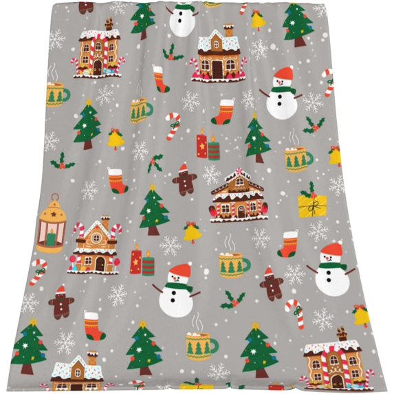 Christmas Throw Blanket Snowflake Blanket Luxury Soft & Lightweight Fuzzy Flannel Throw Blankets Christmas Holiday Decor for Living Room Couch Sofa Bed 40" x 50"