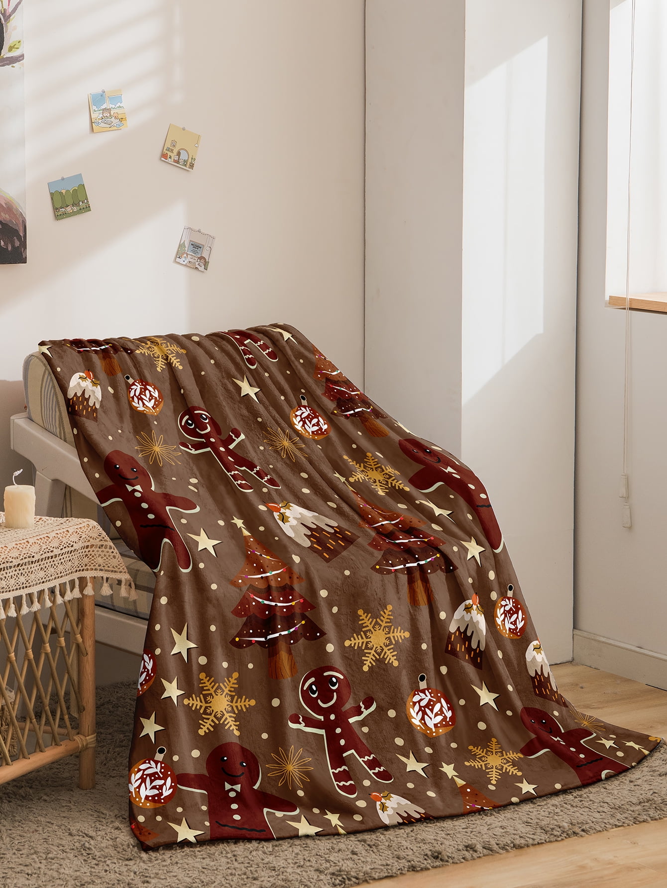 Christmas Throw Blanket, Soft Cozy Fluffy Christmas Throw for Couch