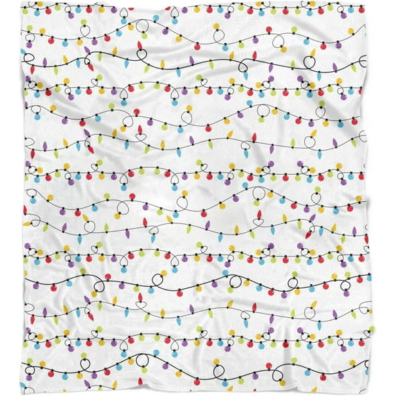 Christmas Throw Blanket Soft White Xmas Blankets Flannel Fleece Blanket Warm Winter Holiday Blanket for Couch,Bed,50"X60"