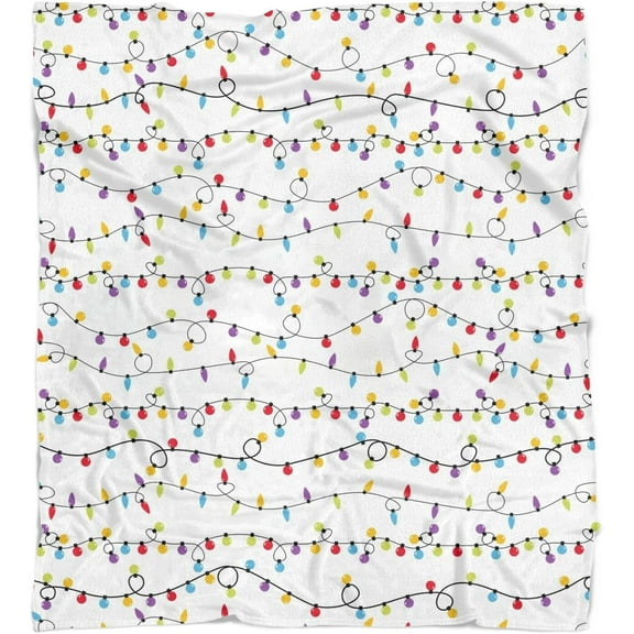 Christmas Throw Blanket Soft White Xmas Blankets Flannel Fleece Blanket Warm Winter Holiday Blanket for Couch,Bed,50"X60"