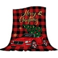 thumbnail image 1 of Christmas Throw Blanket Twin Red Plaid Christmas Truck Blanket Xmas Winter Holiday Decorative Blanket Couch Sofa Bed Soft Lightweight Fuzzy Plush Fleece Blankets and Throws 60x80, 1 of 6