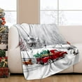 thumbnail image 1 of Christmas Throw Blanket Winter Holiday Snow Red Truck and Dog Fannel Blanket Soft Plush Warm Throw Blanket (White, 50" x 60"), 1 of 7