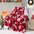 thumbnail image 1 of Christmas Throw Blanket for Couch - Christmas Decorations Gifts for Women, Warm Sherpa Deer Throw Blanket, Red 50"x60", 1 of 8