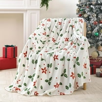 Christmas Throw Blanket for Couch, Soft Cute Fuzzy Flannel Blankets, Room Home Decor Gifts for Women Girls, 50x60 Inches