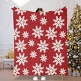thumbnail image 1 of Christmas Throw Blanket, with Patterned & Snowflake Design, 28 x 59 In, Machine Washable and Made of Polyester for Everyday Use, 1 of 6