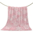 thumbnail image 1 of Christmas Throw Blankets, Pink White Snowflakes Pattern Soft Fleece Blanket Decorative for Home Sofa Couch Chair Living Bedroom,40x60 Inches, Winter, 1 of 7