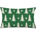 thumbnail image 1 of Christmas Throw Lumbar Pillow Covers 12x20 Inch Christmas Tree Snowflake Decorations Farmhouse Decorative Green White Winter Forest Cushion Case for Xmas Holiday Home Sofa Decor, 1 of 5