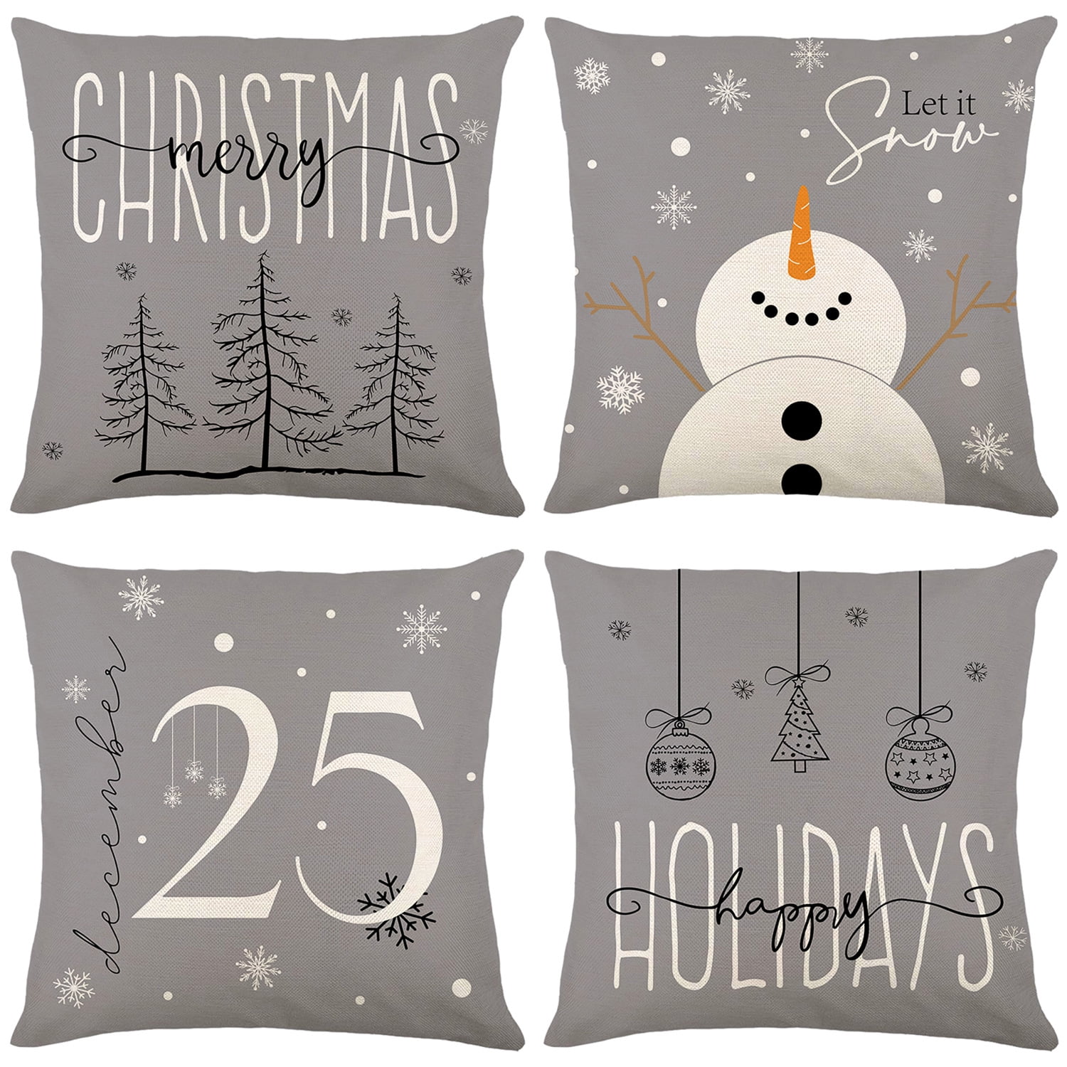 Christmas Throw Pillow Case Christmas Decor Cover Cushion Covers Set of
