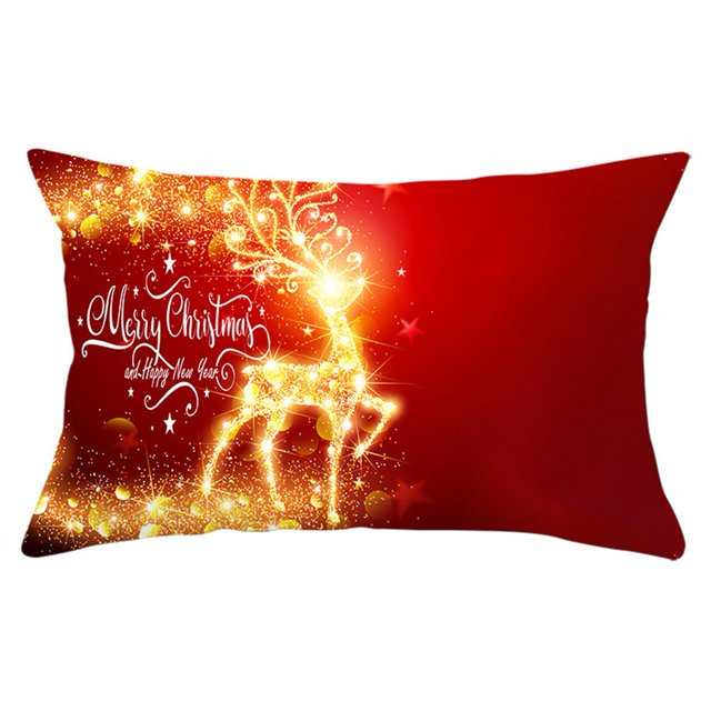 Christmas Throw Pillow Case Cushion Cover Tree Snowflake Sofa Bed